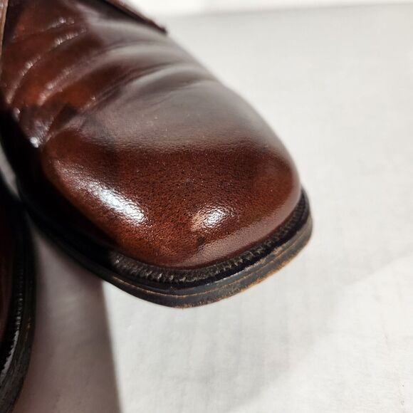 Florsheim Dress Shoes Mens Sz 10.5 C Vtg Derby Brown Lace Up Shoe Trees 625014 - Picture 7 of 13